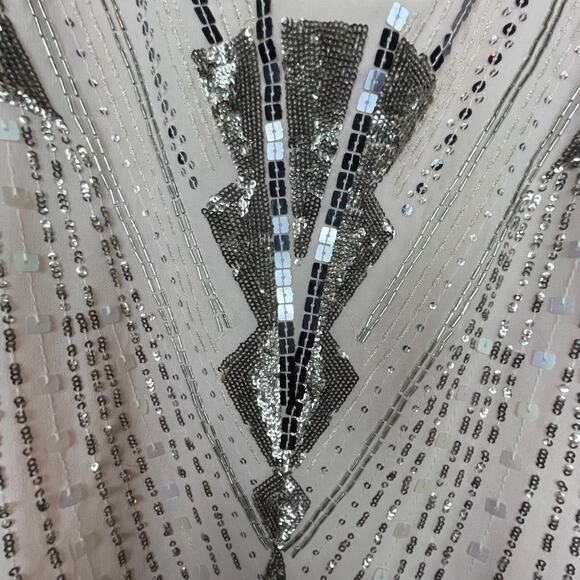 Express XS Pink Sequin Beaded Scoop Neck Top Whimsigoth Fairycore‎ Festival - Picture 2 of 5